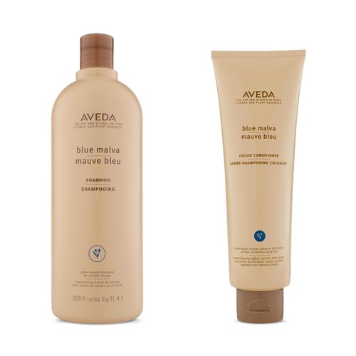 Aveda Blue Malva Shampoo & Color Conditioner Set | Purple Shampoo and Conditioner for Blonde & Gray Hair | Neutralizes Brassiness & Yellow Tones | 95%+ Naturally Derived*