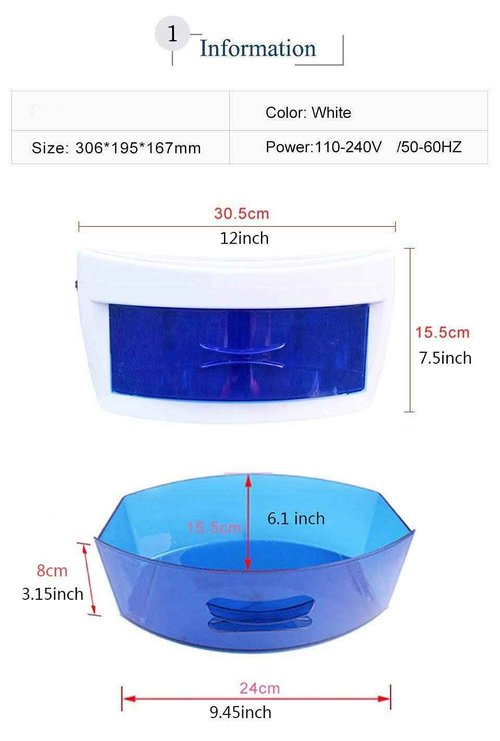 UV Sterilizer Disinfection Cabinet Ozone Disinfect for Nail Tools Nail Art Equipment Tool Manicure Portable Nail Disinfection Box Hairdressing Tool,Multipurpose for Health & Household