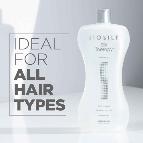 BioSilk Silk Therapy Original, Reconstructing Treatment For Adding Shine & Helping Prevent Split Ends, Sulfate, Paraben, & Cruelty-Free, 34 Oz