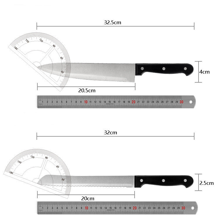 Multi-Functional 7-Piece Kitchen Knife Set - Stainless Steel Chef & Bread Knives