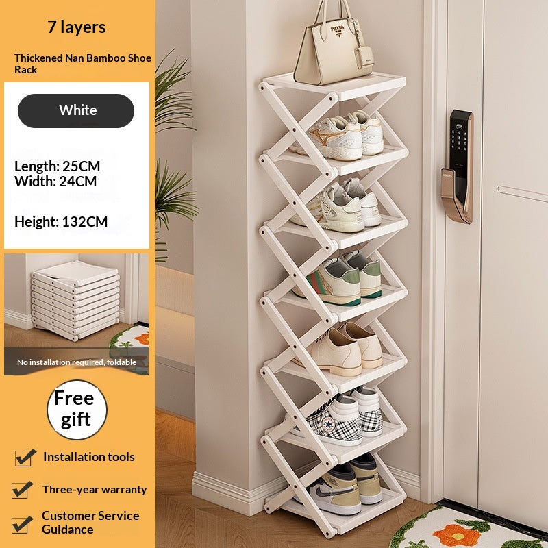 Foldable Shoe Rack for Entryway Space Saving No Assembly Needed