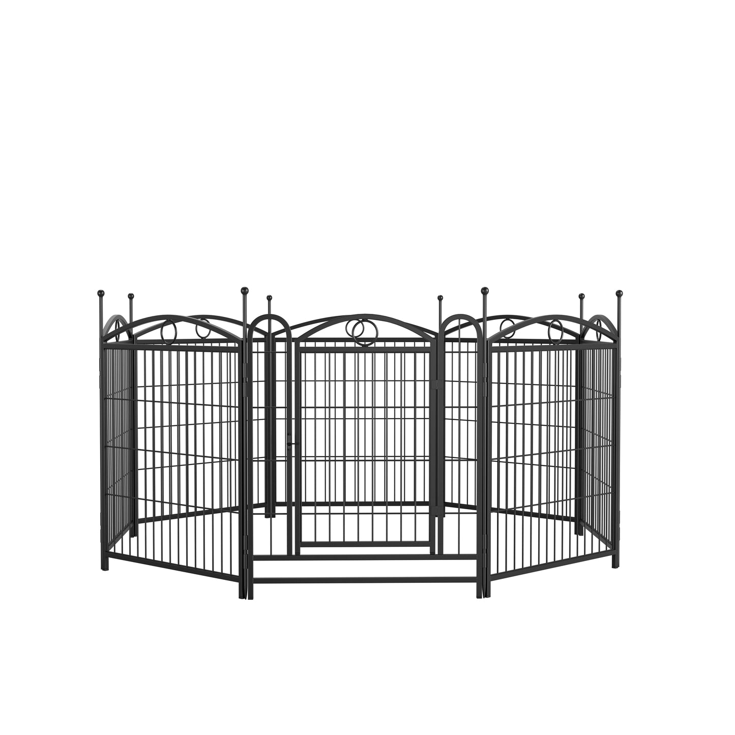 Indoor Outdoor 32 Inch Metal Dog Playpen with Doors - Heavy Duty Pet Fence