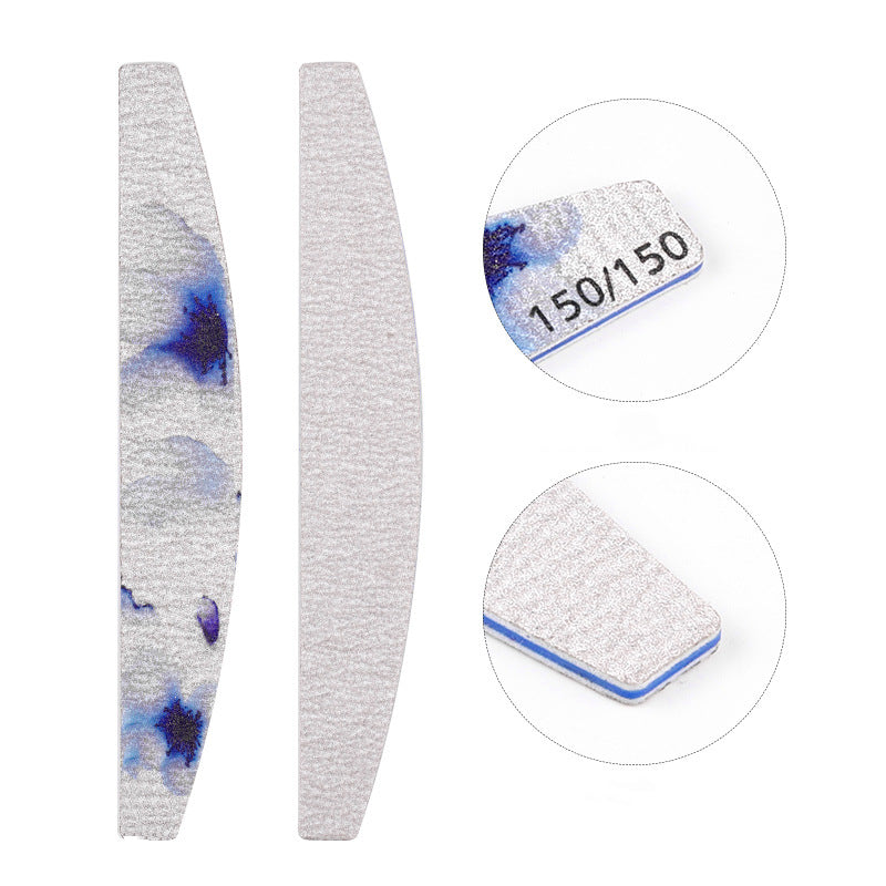 Nail Sand Rubbing Strips for Manicure - 6 Pack Flower Style Nail Art Tools