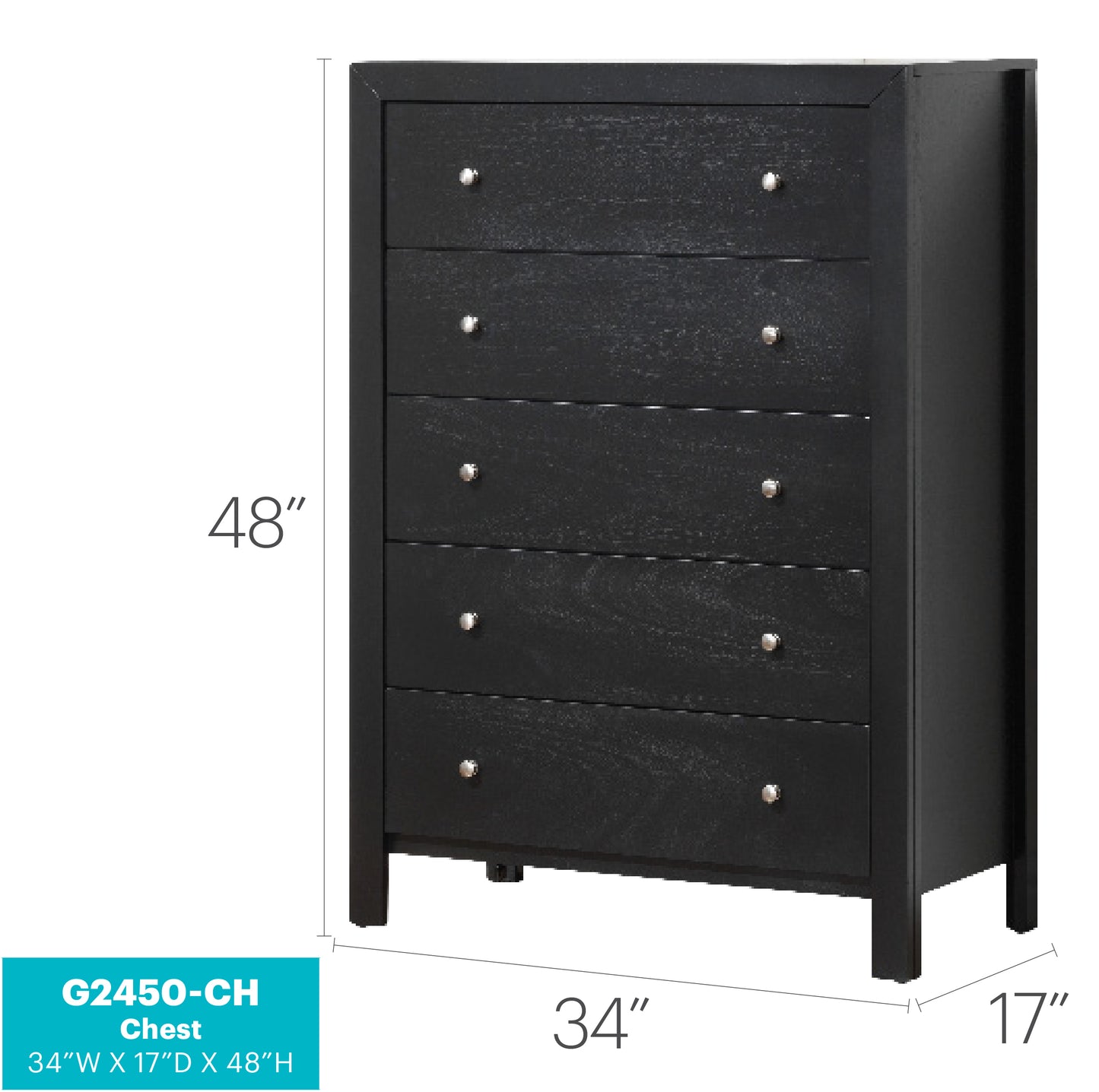 Burlington G2450-CH Chest , Black
