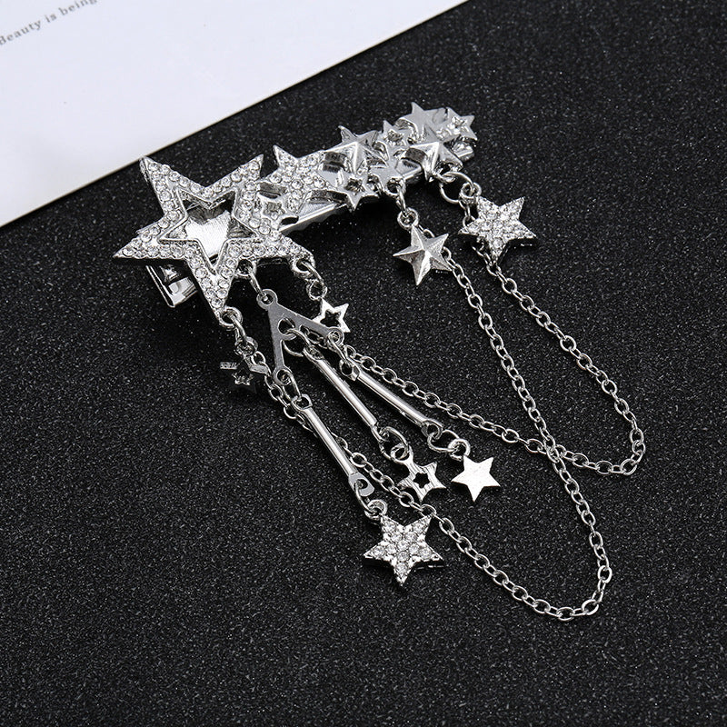 Women's Pentagram Tassel Hairpin - Alloy Hair Accessory for Hair Styling