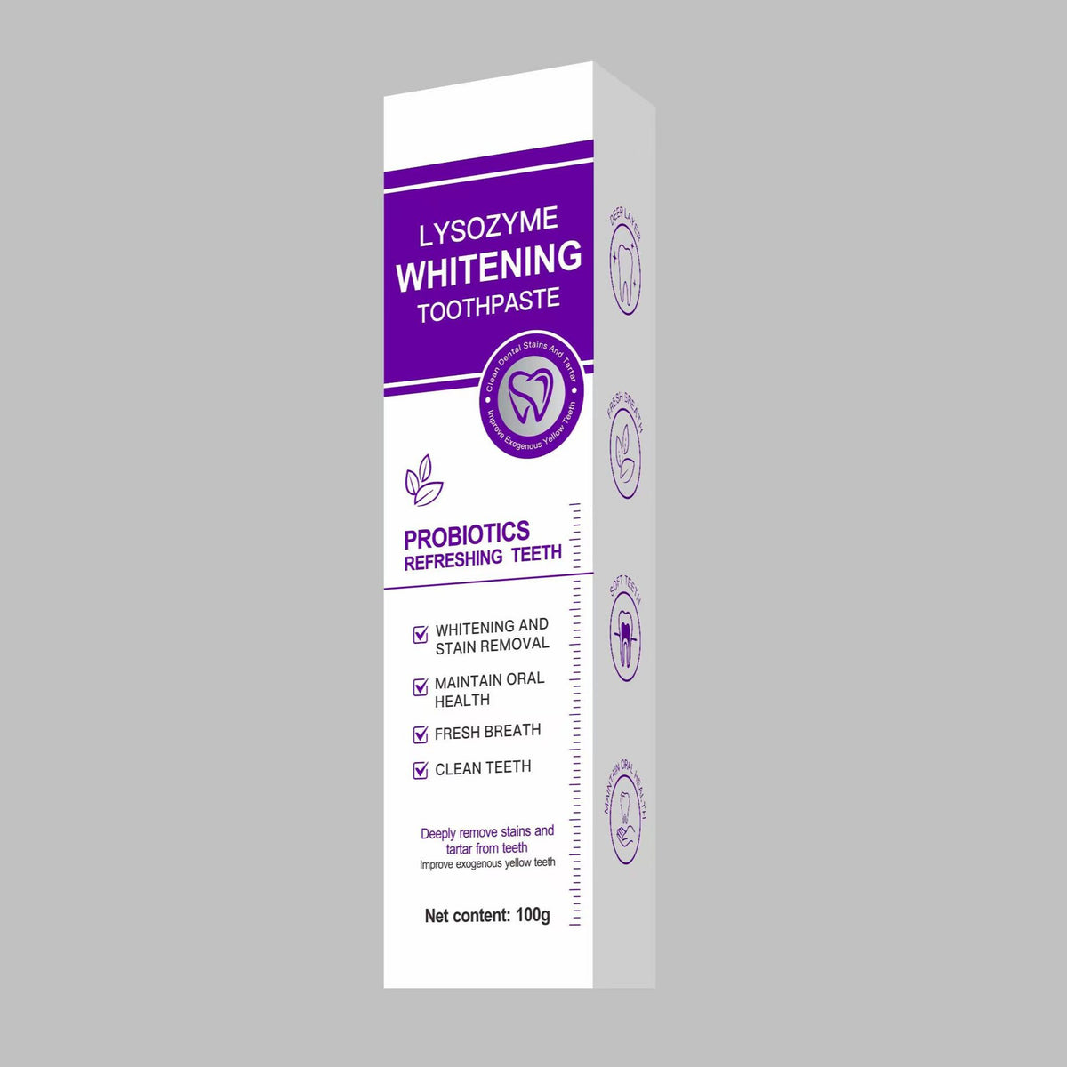 Lysozyme Toothpaste 100g - English Version of Crown Toothpaste for Oral Care