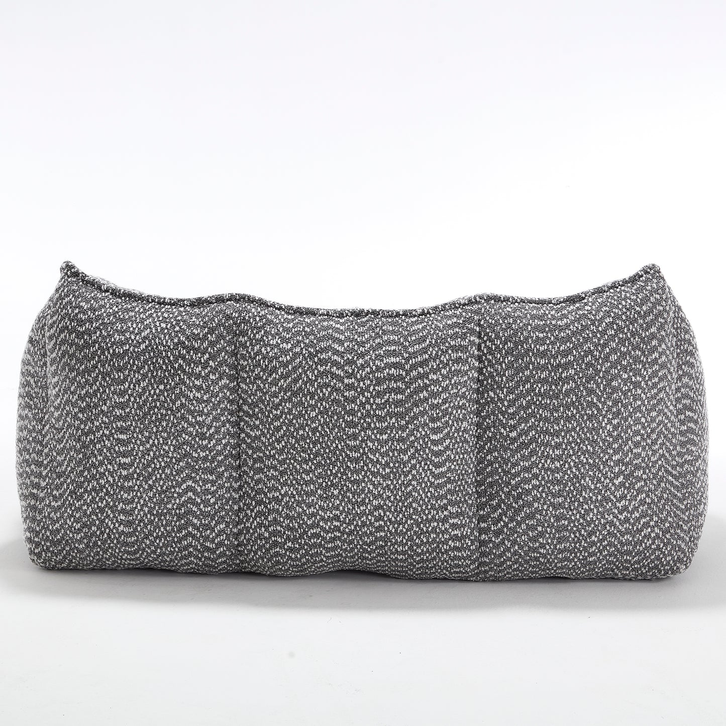 Soft Grey Beanbag Chair with Foam Core - Comfortable Recliner for 2