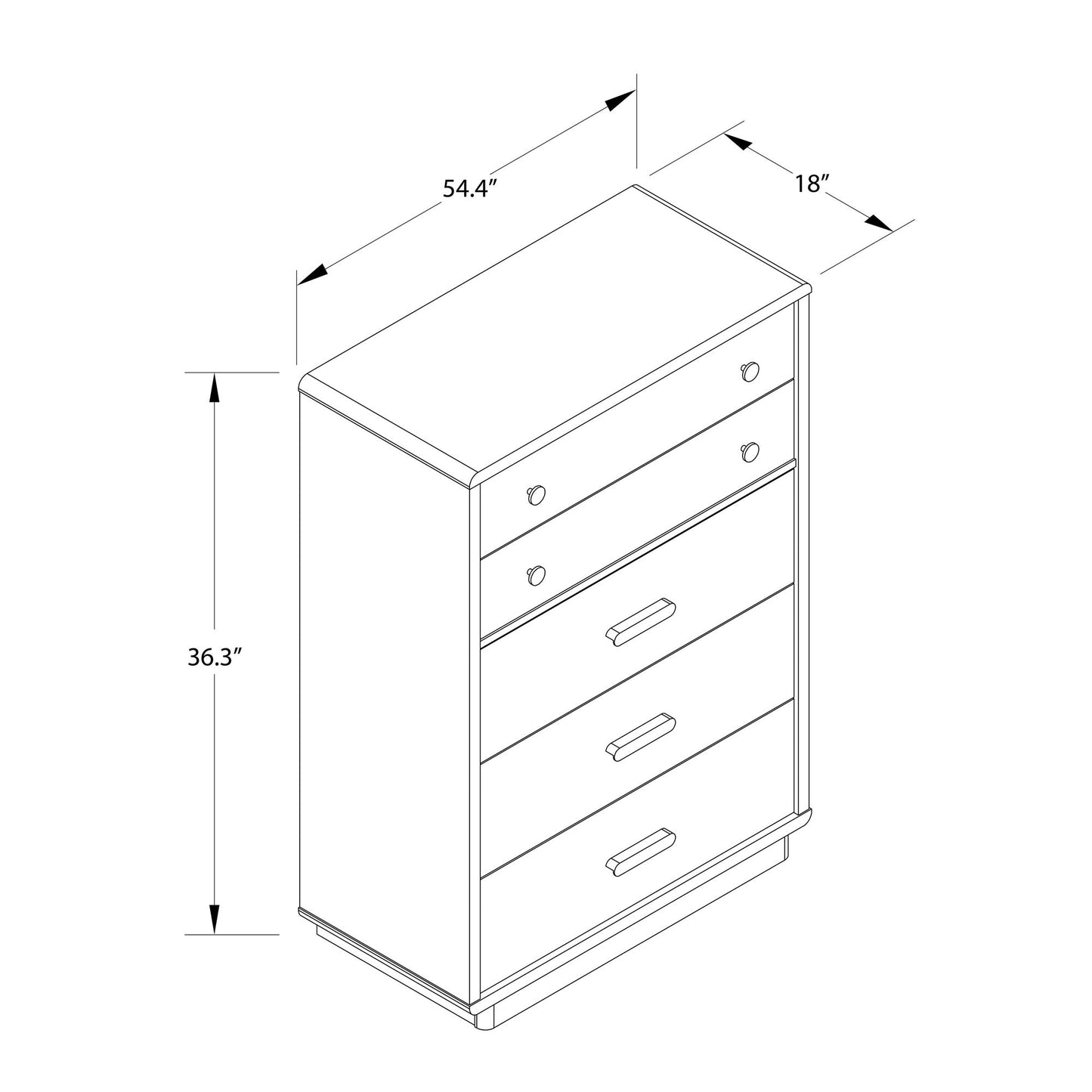 5-Drawer Dresser in White & Gray - Modern Storage Solution