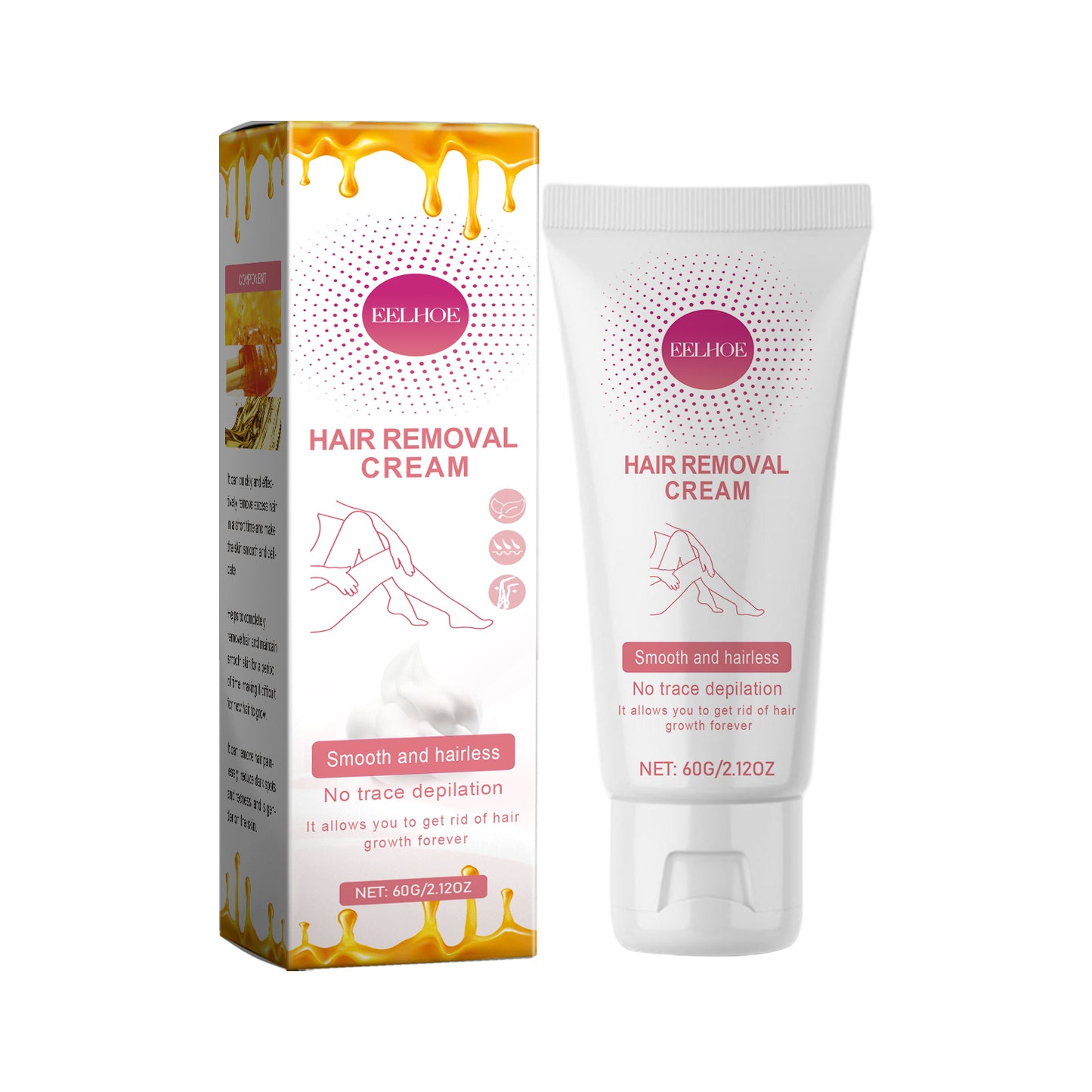 Gentle Hair Removal Cream with Aloe Vera & Vitamin E - Moisturizing Depilatory
