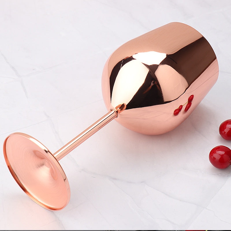 500ml High-Leg Drop-Resistant Copper Plated Wine Glass - European Style