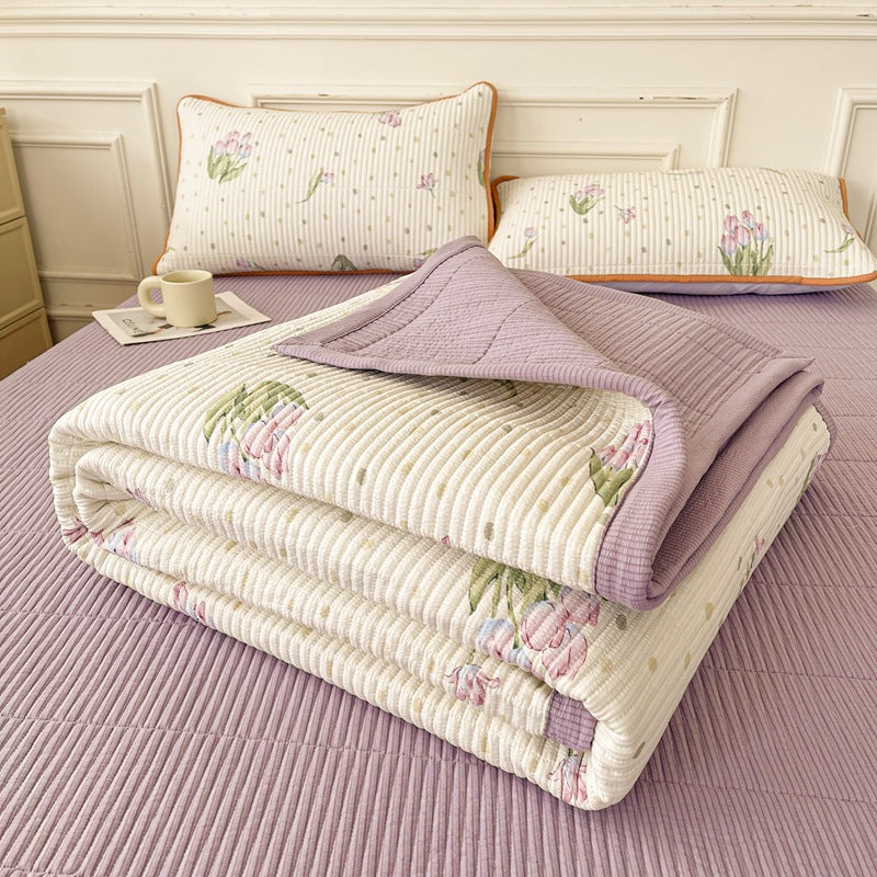 Three-Piece Quilted Bed Cover Set - Multiple Sizes & Patterns