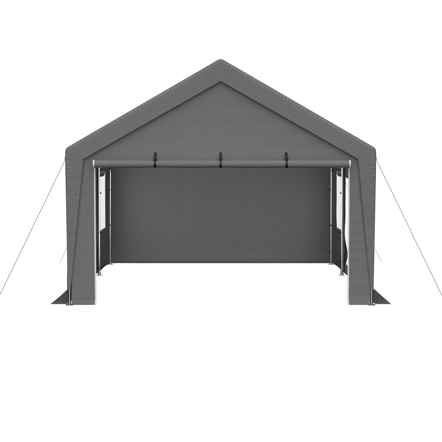 13'x20' Waterproof Canopy Tent with Roll-Up Doors - Silver