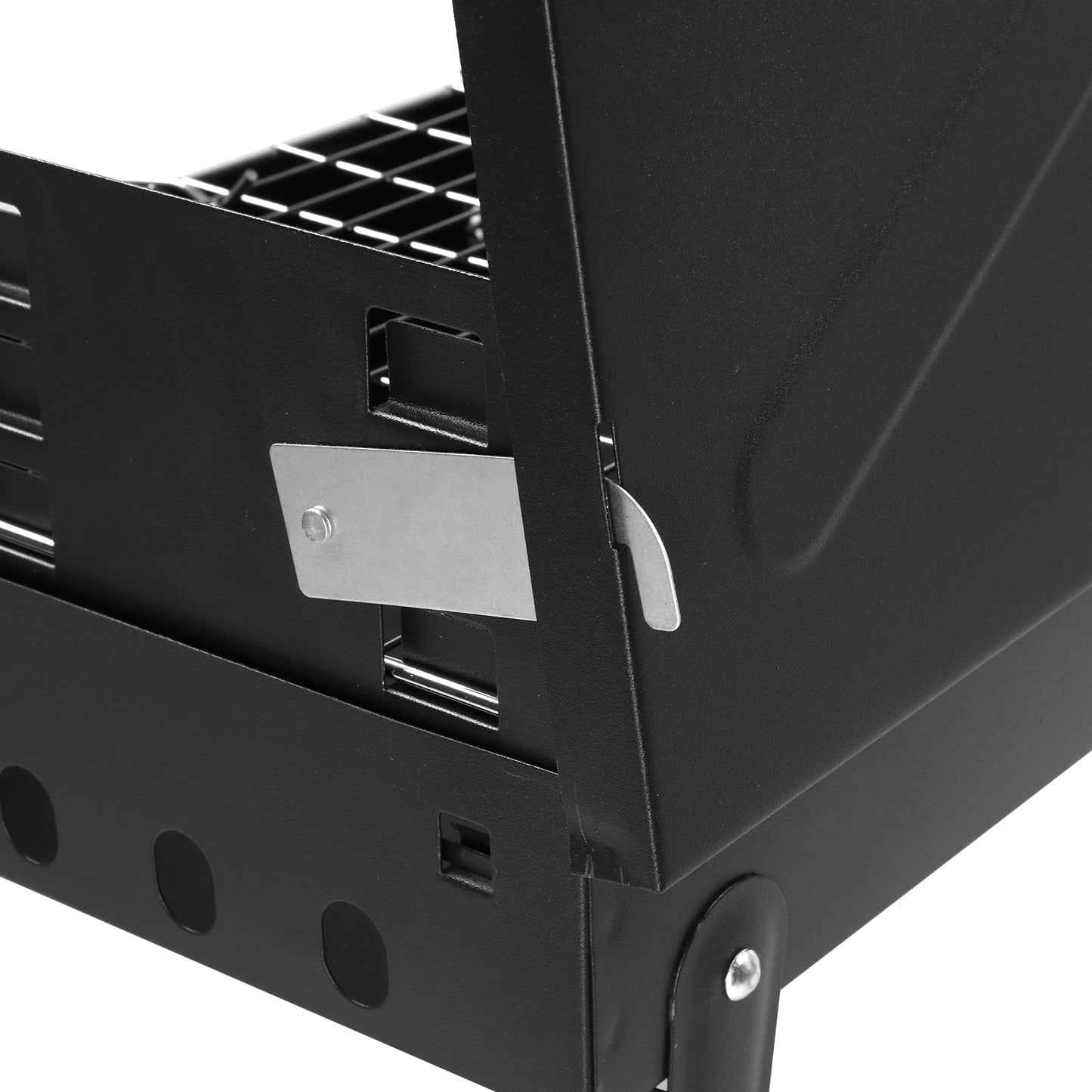 Portable Square Charcoal Grill with Adjustable Height - Black