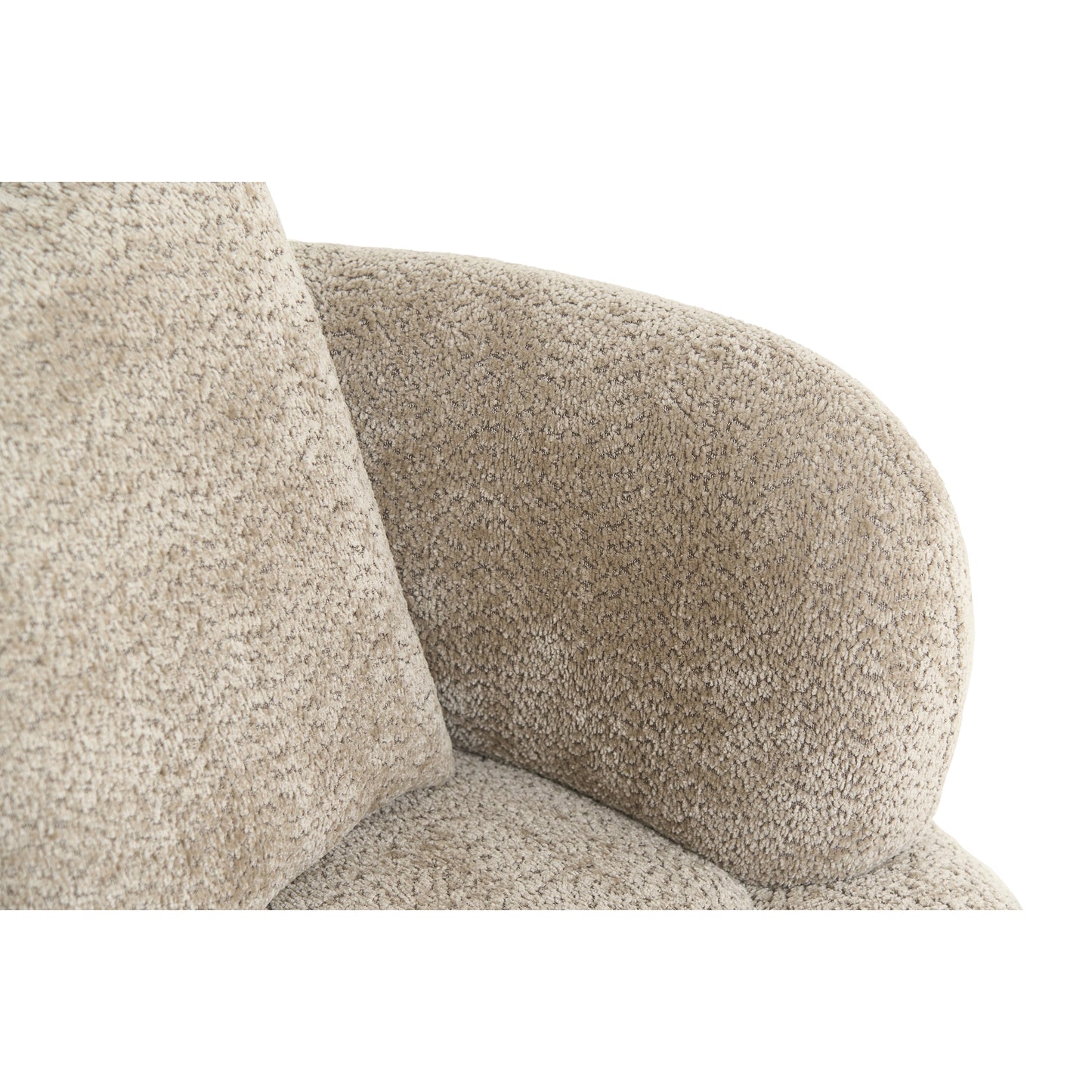 36-Inch Chenille Fabric Bucket Chair with Ottoman - Camel