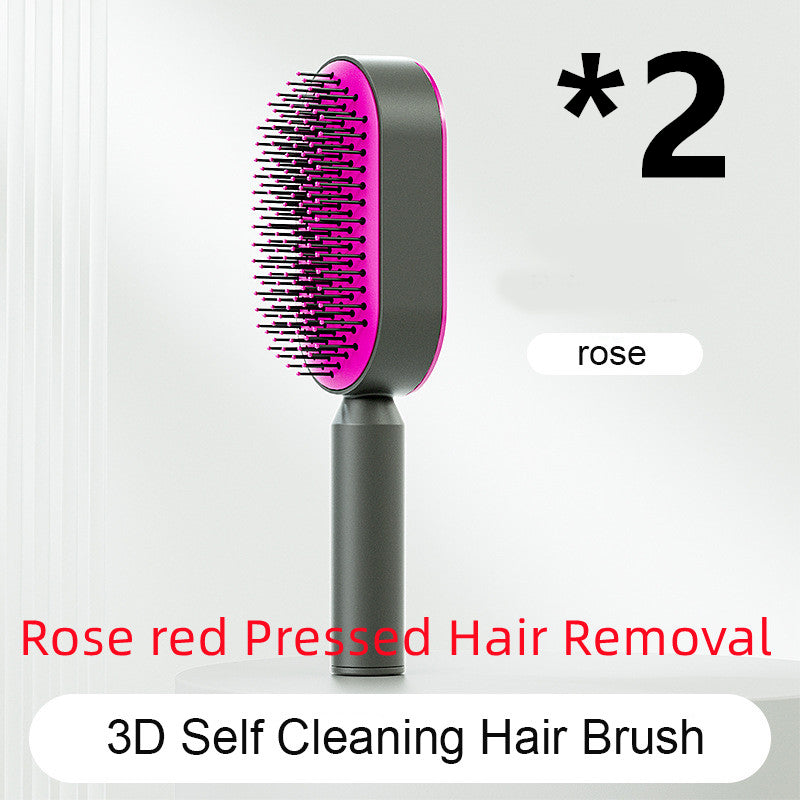 Self-Cleaning Hair Brush with 3D Air Cushion for Scalp Massage & Detangling