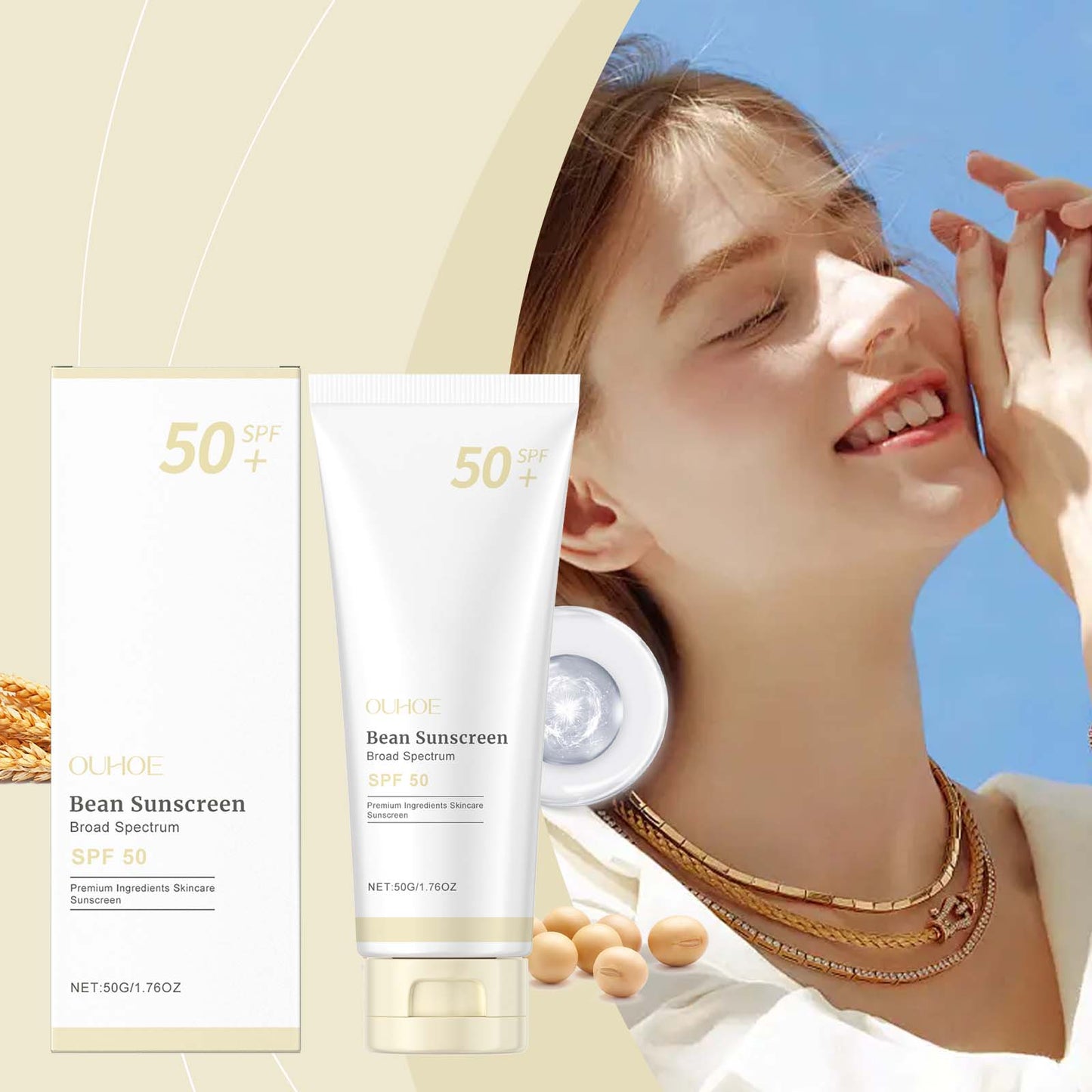 Gentle Moisturizing Sunscreen Cream - UVA & UVB Protective SPF Face Lotion