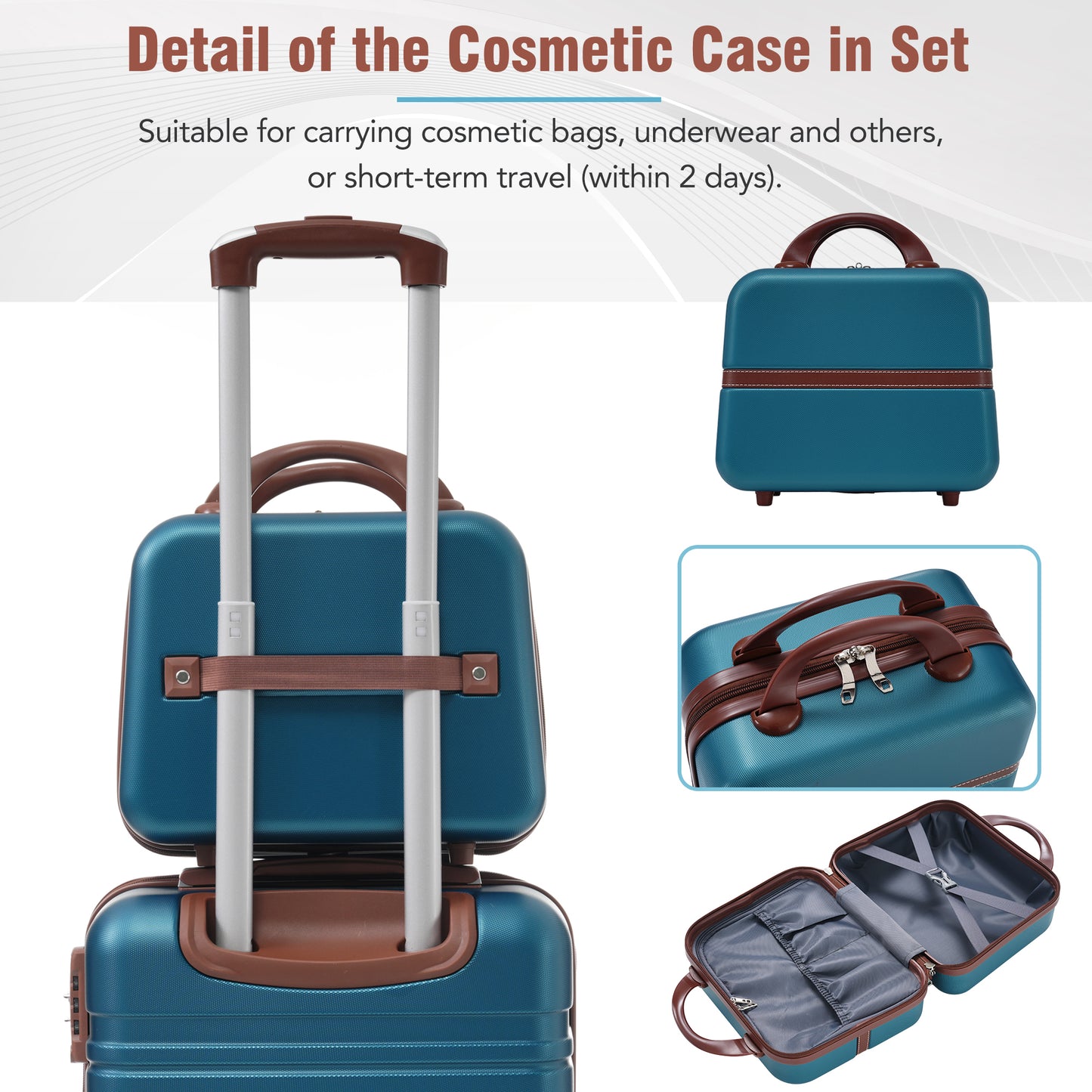 Hardshell Luggage Set - 3 Pieces with TSA Lock - Blue