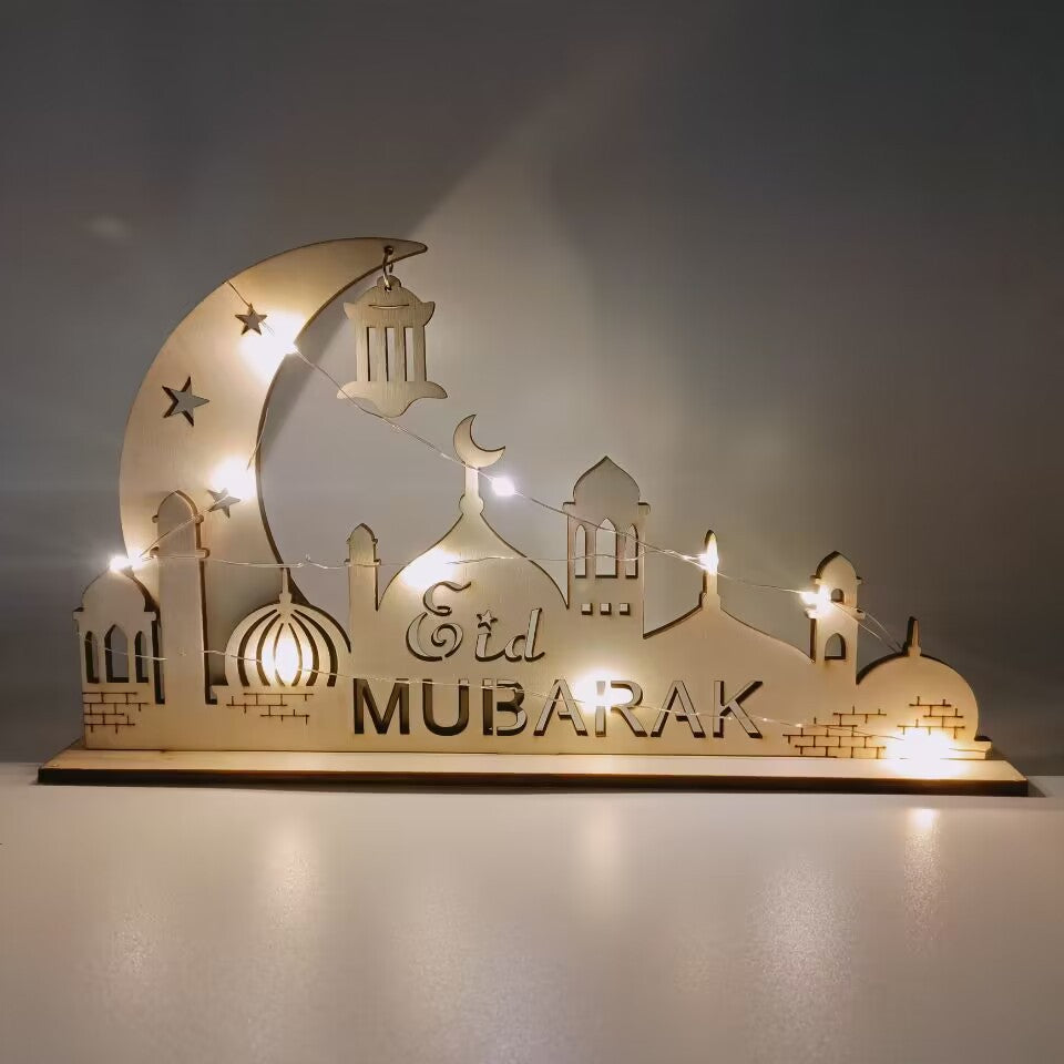 Wooden Moon and Star Ornaments with LED Lights - DIY Home Decor