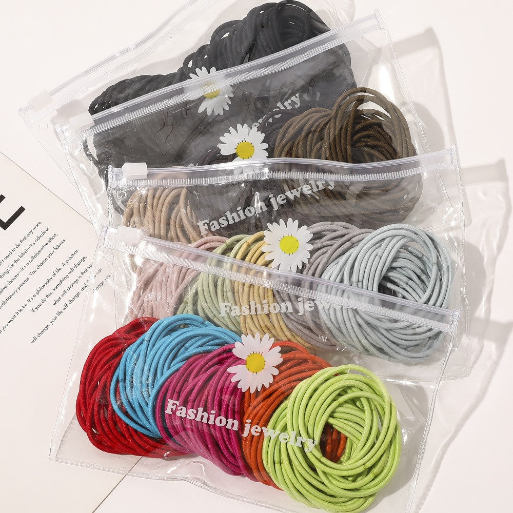 Women Elastic Leather Hairband with Bag or Barrel Style - Hair Rope Accessory