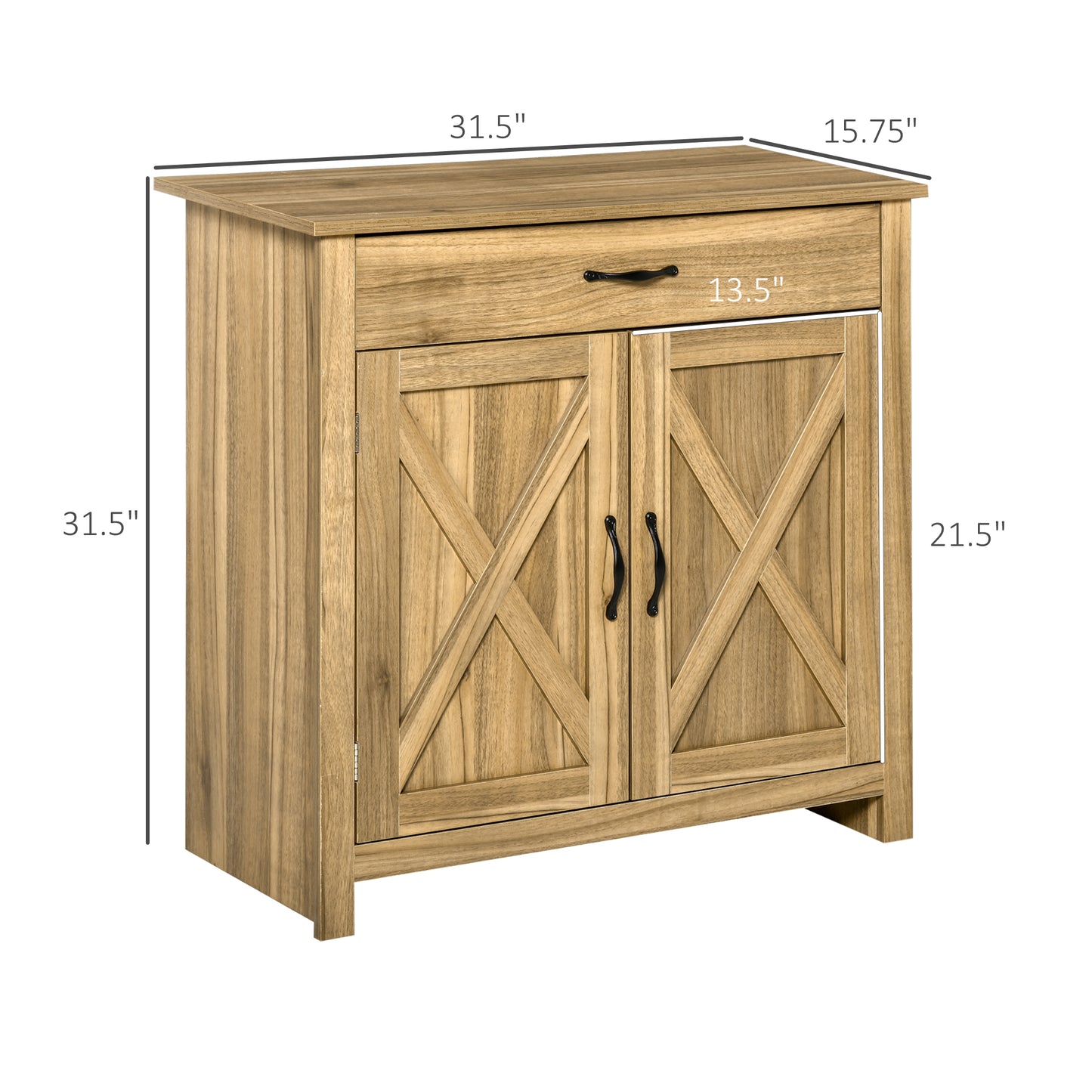 Farmhouse Sideboard Buffet Cabinet, Barn Door Coffee Bar Cabinet with