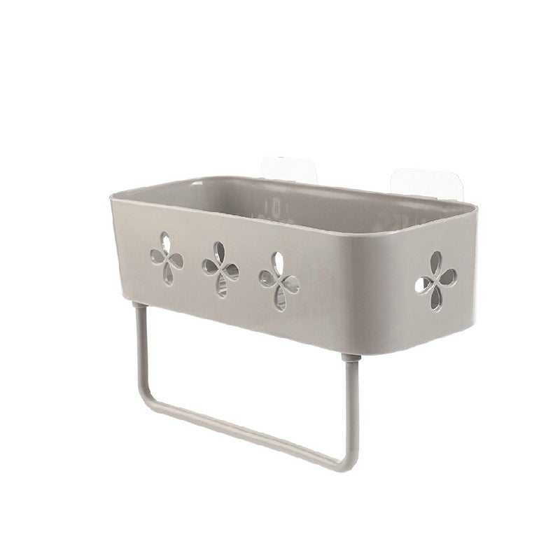 Wall-Mounted Plastic Storage Rack for Bathroom Kitchen Organizers