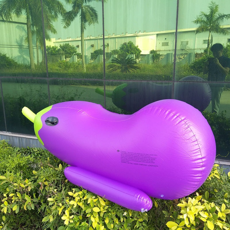 Inflatable Eggplant Mount - Purple PVC 170x55x65cm for Home & Party Decor