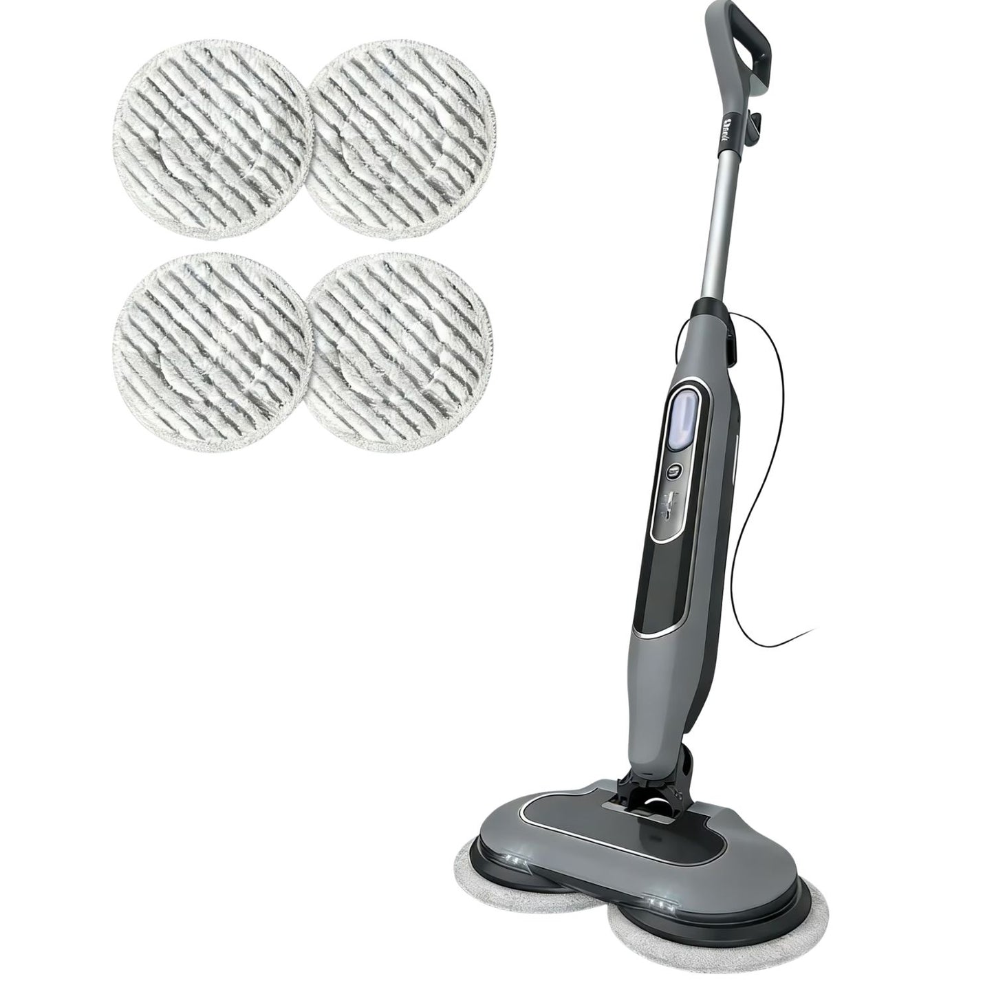 Dual Head Hard Floor Steam Mop, 3 Adjustable Modes, LED Headlights,