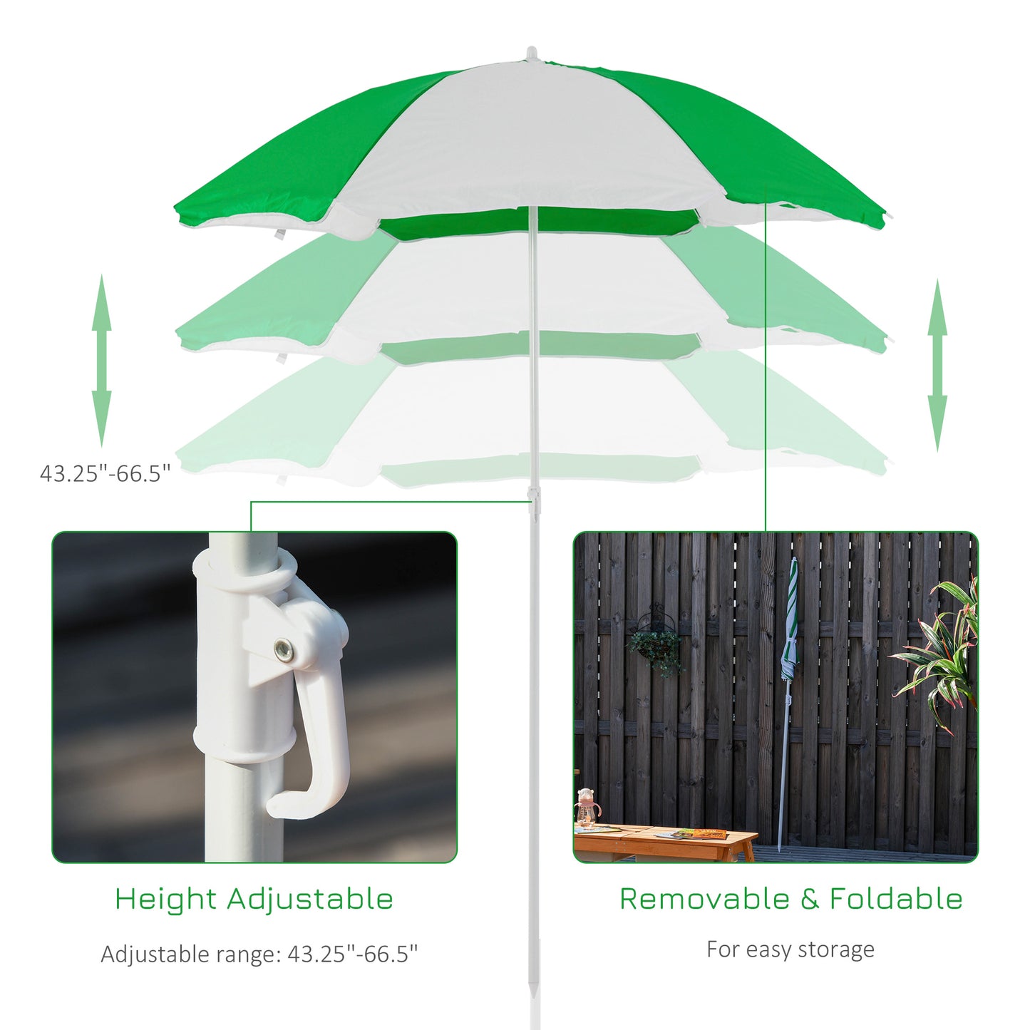 Kids 3-in-1 Wooden Sand and Water Table with Umbrella - Natural