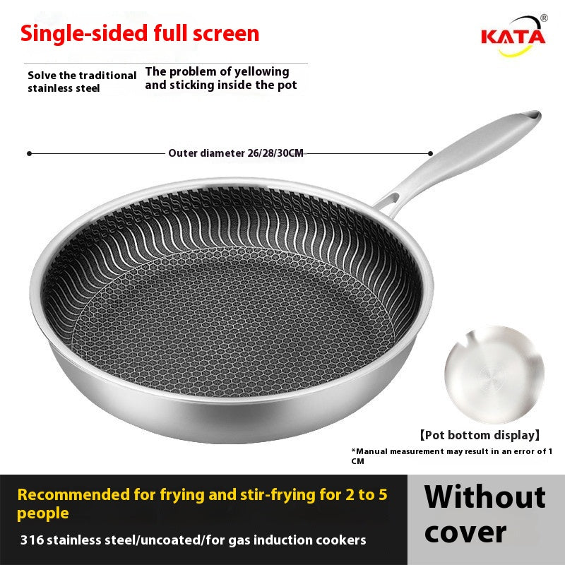Stainless Steel Frying Pan with Glass Cover - Induction & Gas Stove Compatible
