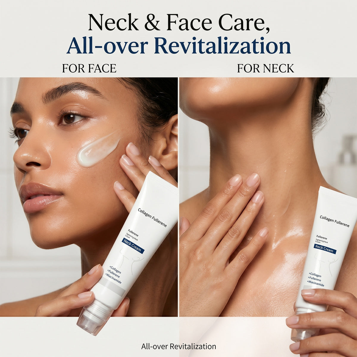 Collagen Neck Cream with Roller Massager, Anti-Aging Firming