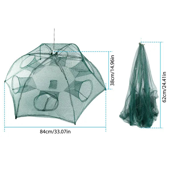 Portable Fishing Trap Net - Foldable Bait Catcher for Shrimp & Crab