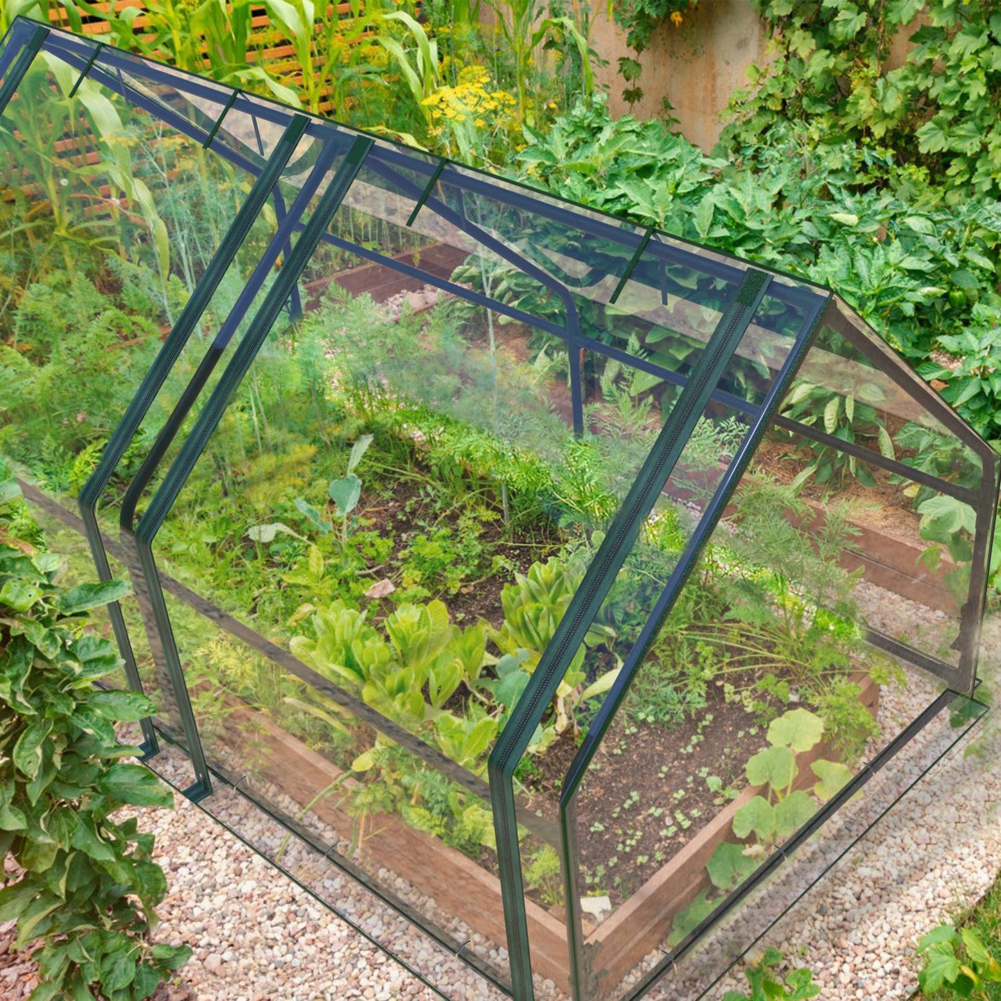 Portable Mini Greenhouse 70x33x37in with Roll-Up Zipper Doors Waterproof UV Cover
