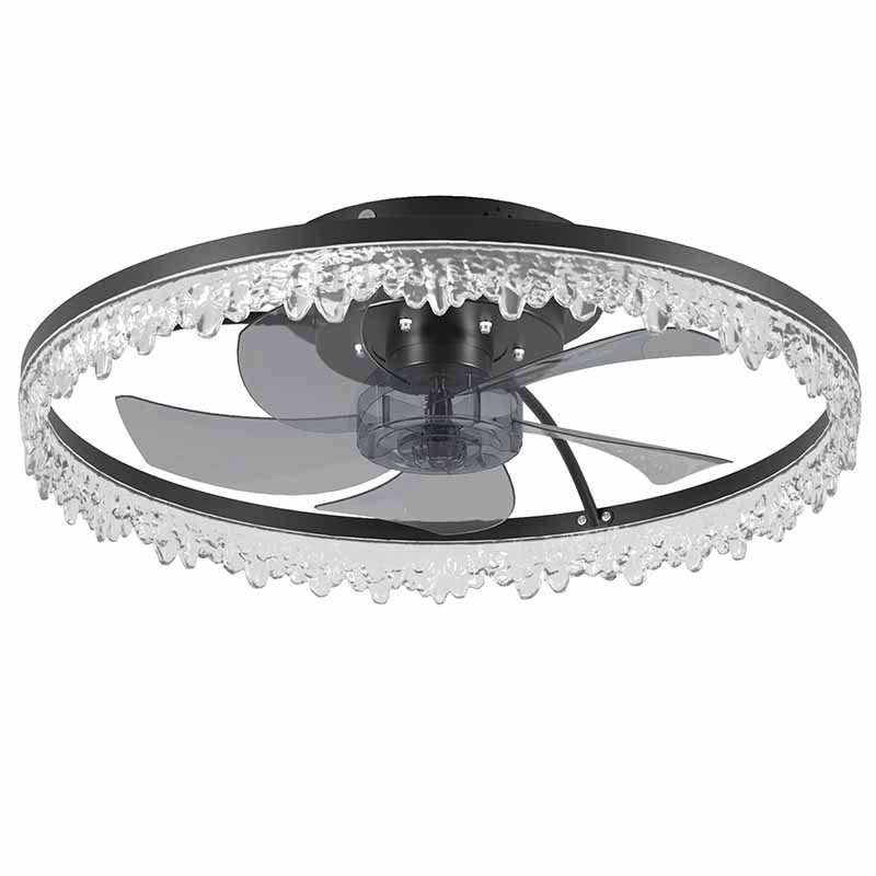 20-Inch Smart Flush Mount Ceiling Fan with LED Light & Remote Control