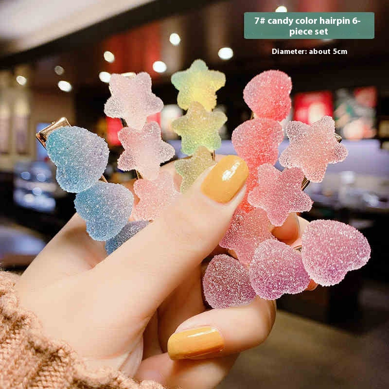 Children's Candy Color Hairpin Set - 6, 12 Piece Hair Accessories for Girls