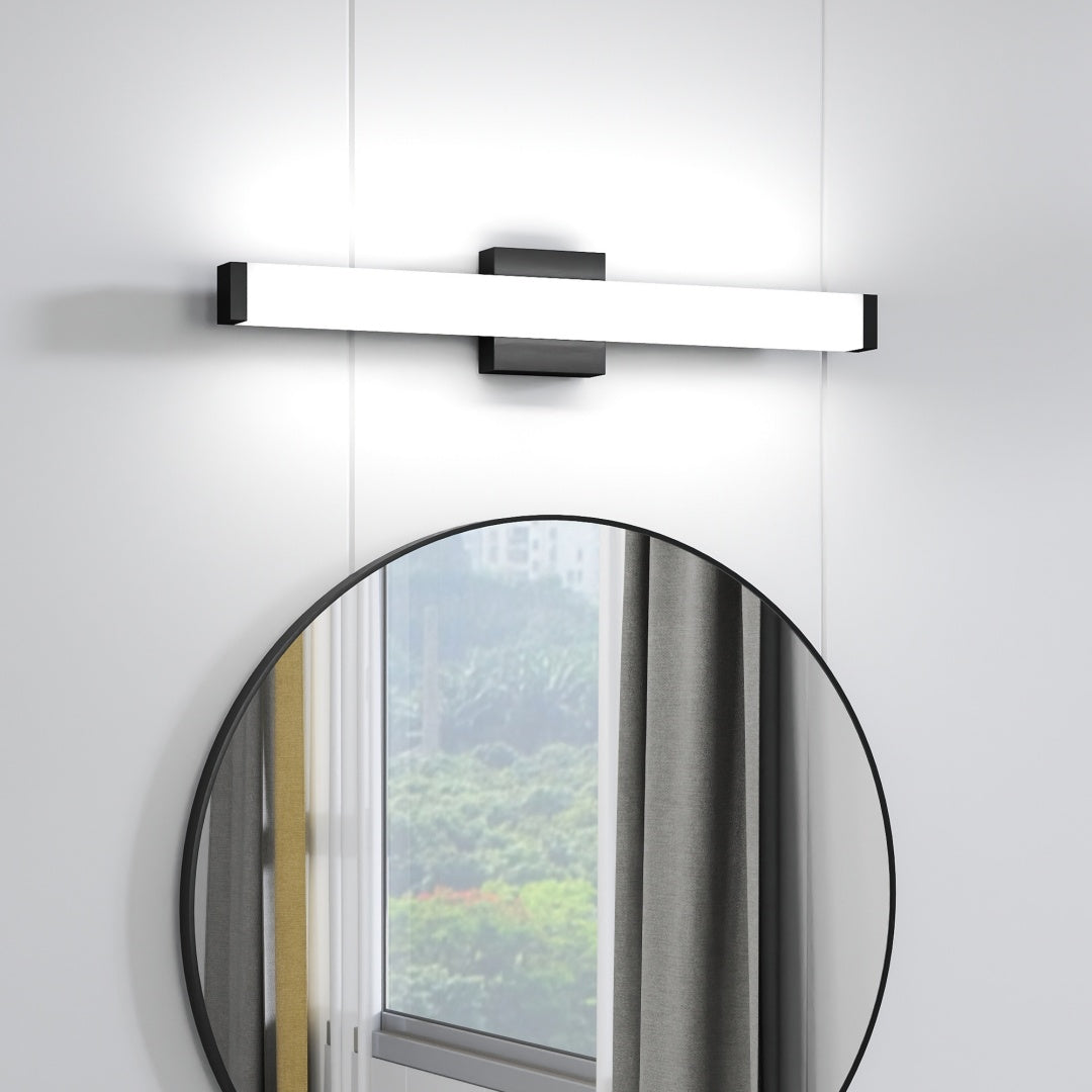 25-Inch Black LED Vanity Light Fixture – Modern Bathroom Lighting