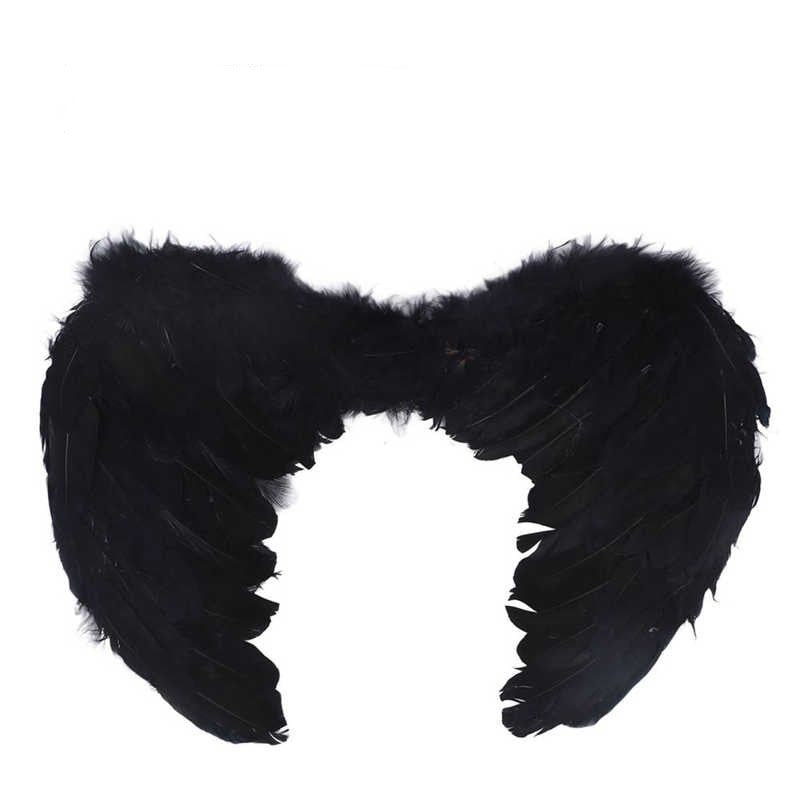 Feather Angel Wings for Christmas Stage Performances - Black & White