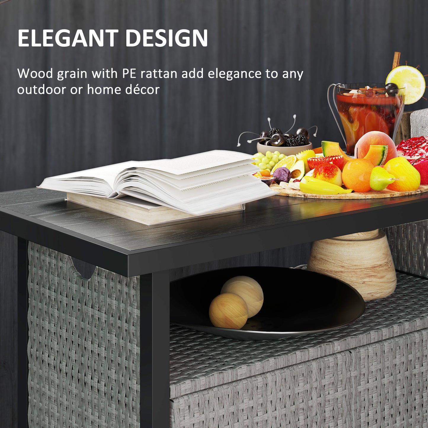 Outdoor Pool Towel Storage Cabinet with Shelf - Gray