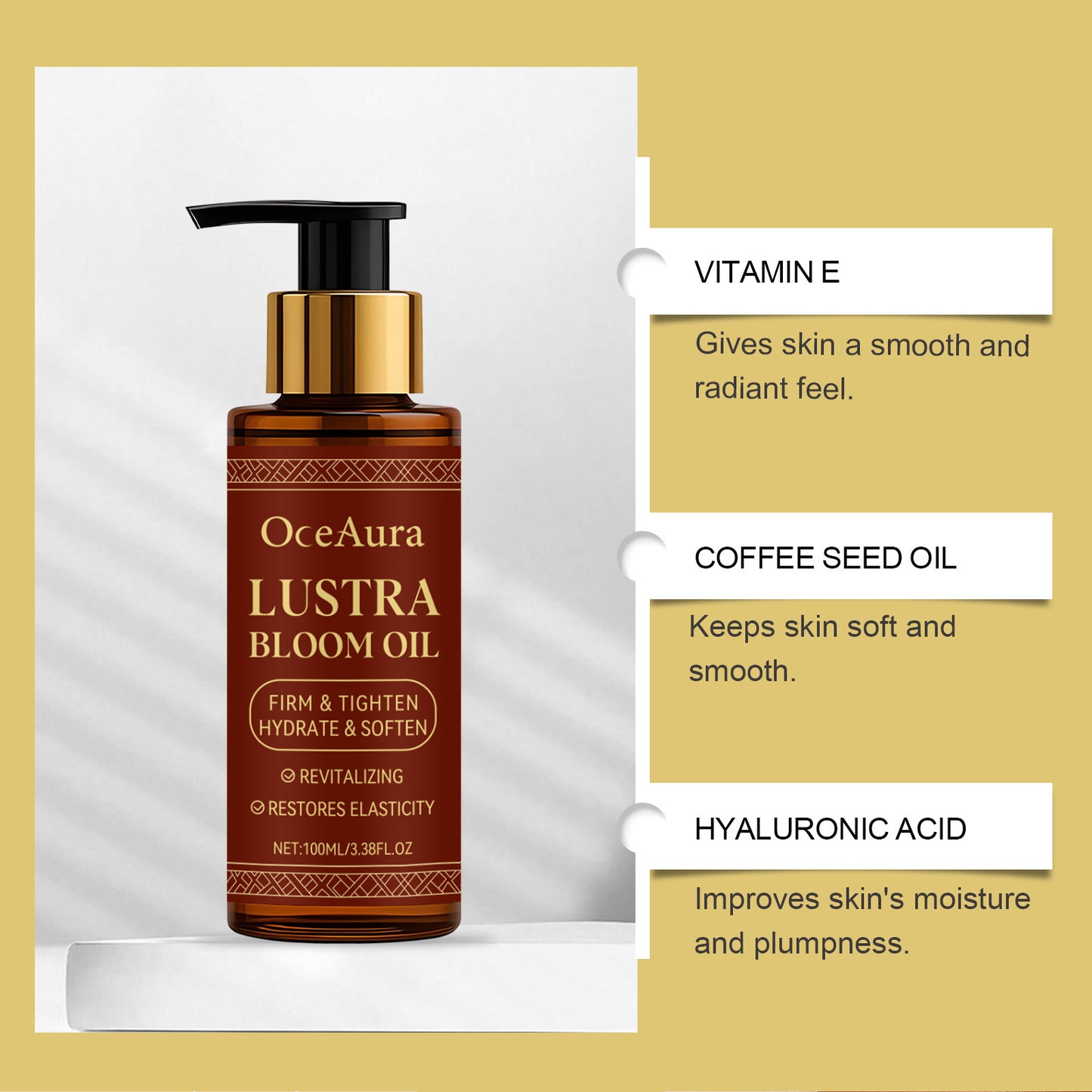 Moisturizing Body Oil with Hyaluronic Acid & Rose Hip Oil - 100ml