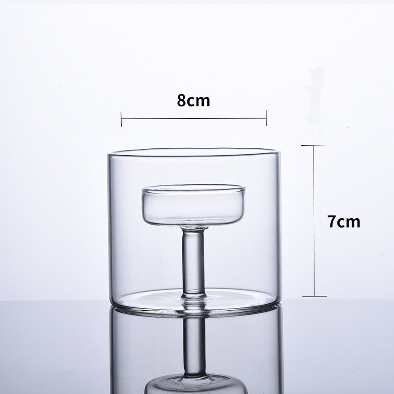Glass Candlestick Set Handmade Borosilicate Holiday Decor - Multiple Sizes