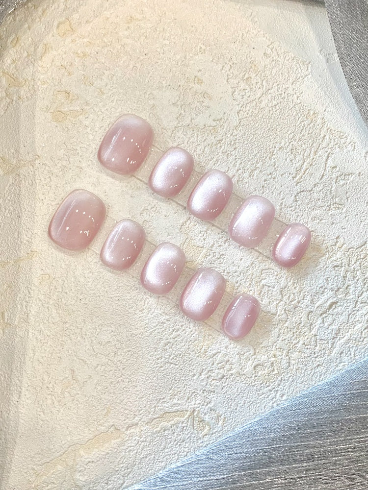 Cherry Blossom Nail Stickers Short Nail Art Decals Set - Pink, XS S M