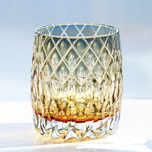 Crystal Whiskey Glass - Elegant Hand-Carved 400ml for Home Bar