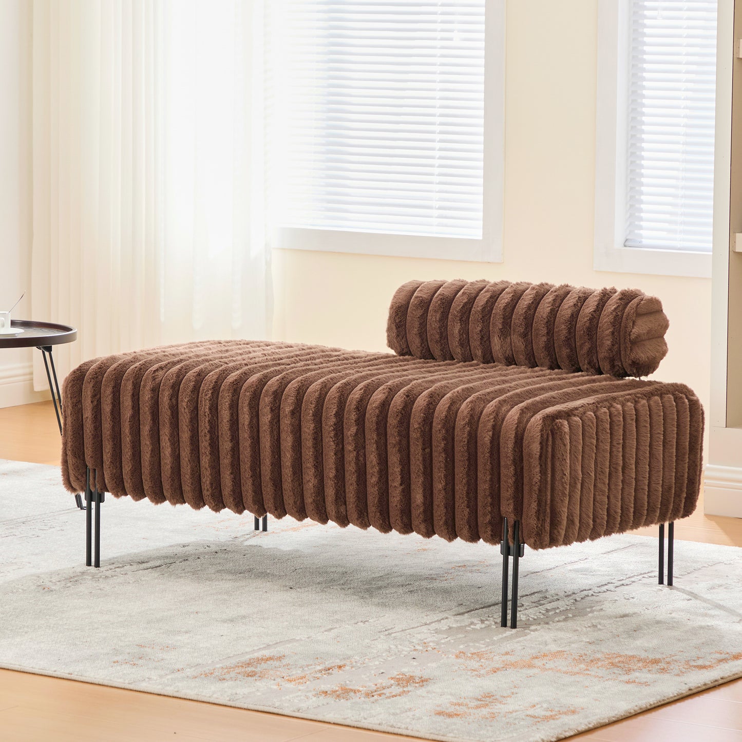 49.6" Wide Upholstered Mini Loveseat - Brown 2-Seater Sofa