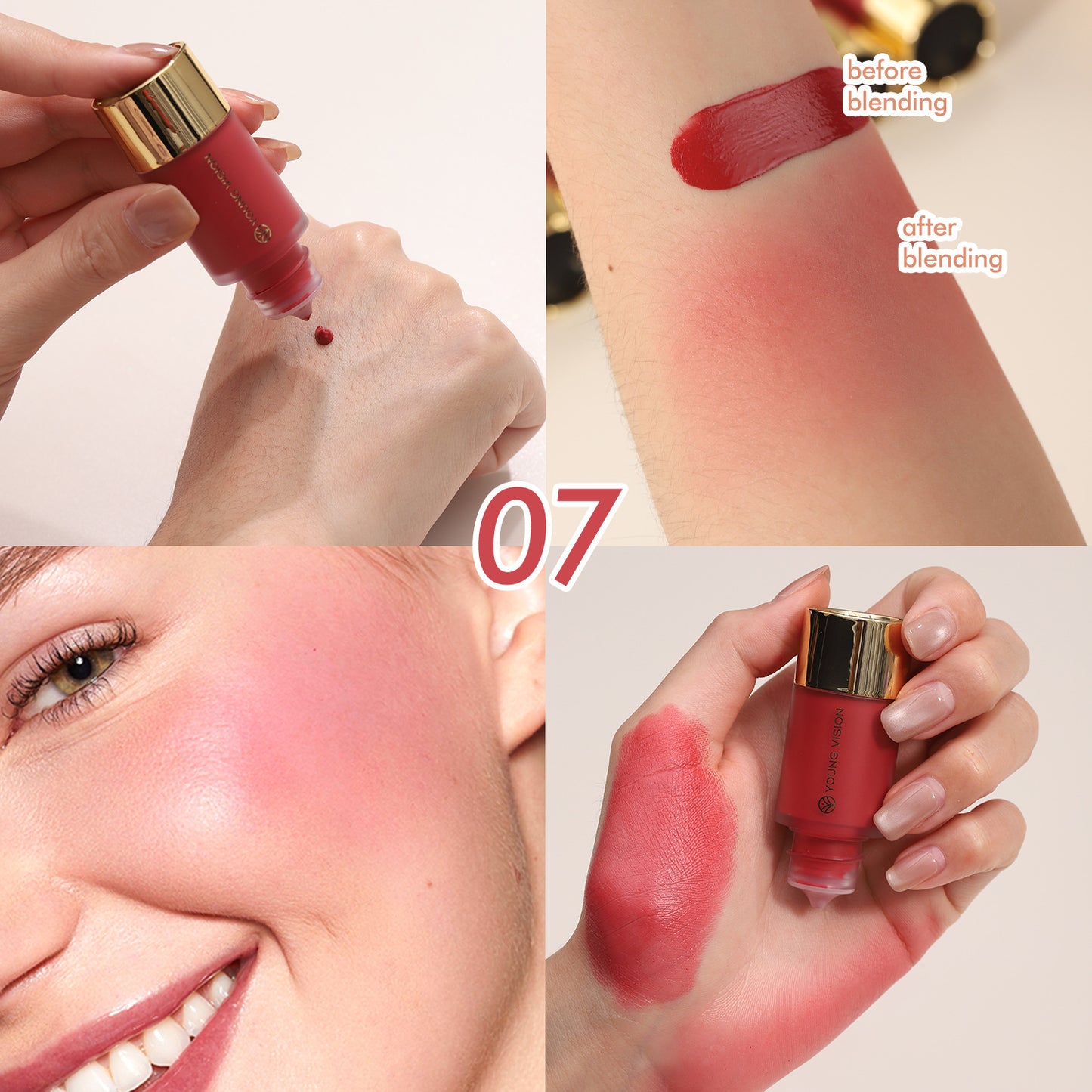 Liquid Blush for Women - Silky Natural Dropper Makeup Rouge - Multiple Colors
