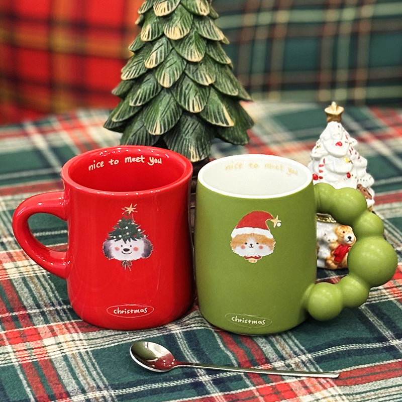 Christmas Pet Ceramic Mug Gift Set - Cute Holiday Water Cup with Gift Box