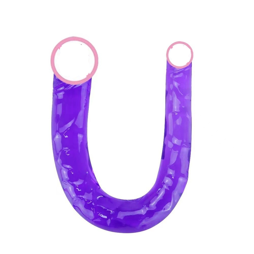 Double-Headed Dragon Crystal Silicone Toy - Transparent, Pink, Purple & Flesh Colors