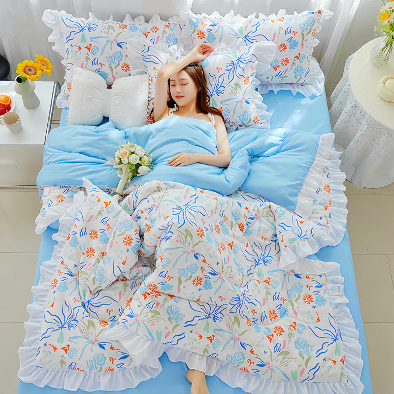Korean Style Cotton Summer Blanket - Washed Cotton Bedding 200x230cm