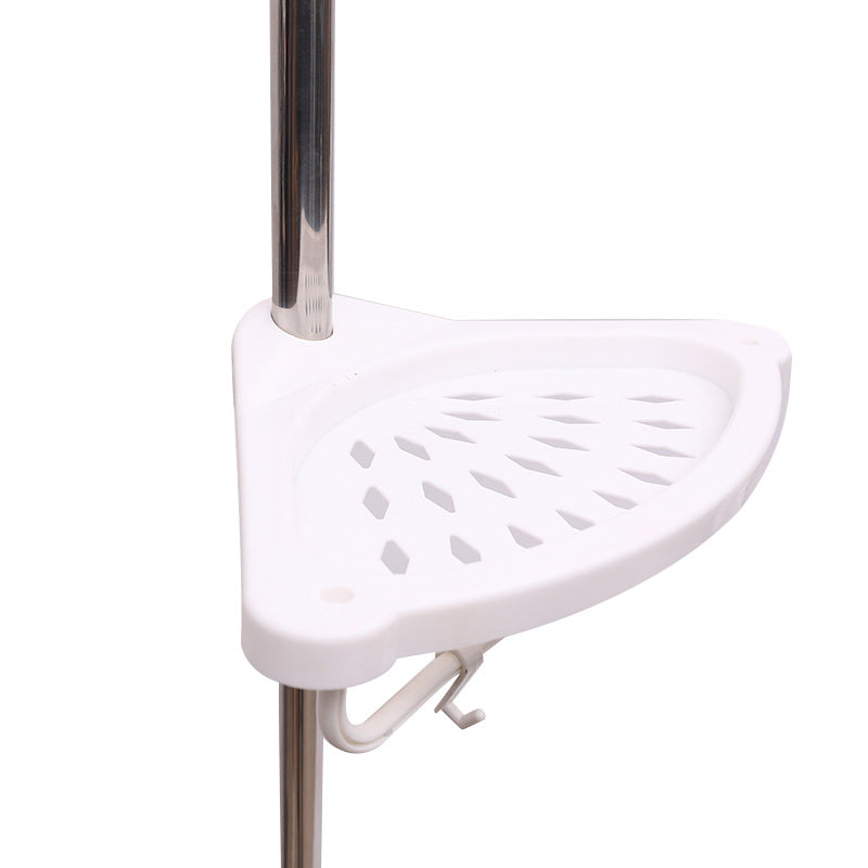 Telescoping Bathroom Storage Rack Punch Free Stainless Steel 3 Layers