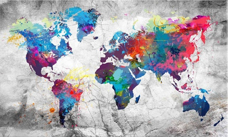 Diamond Painting Map Kit - Full Square & Round Canvas Wall Art