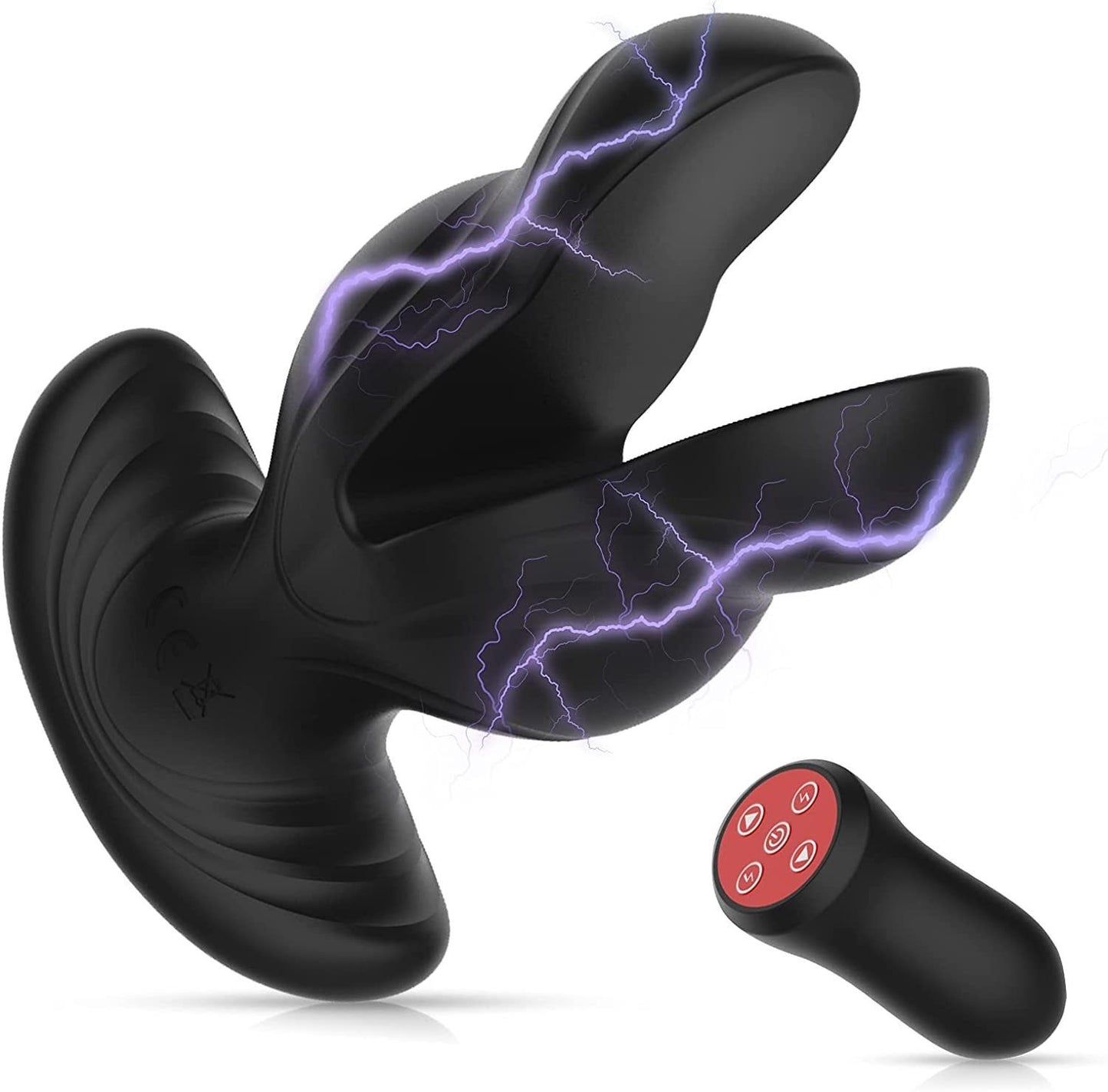 Electric Vibrating Prostate Massager with Remote Control - Black