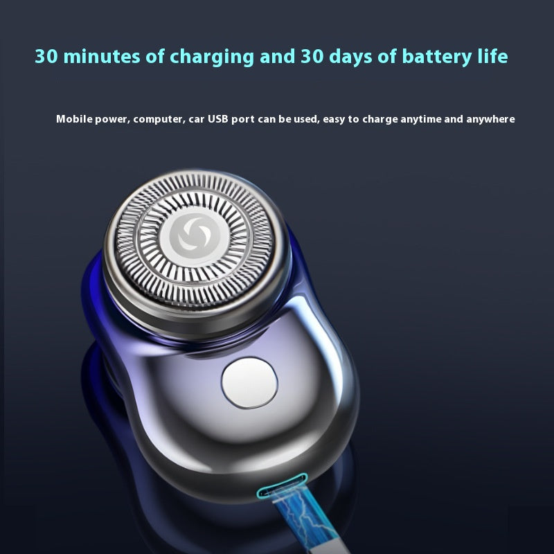 Rechargeable Electric Shaver with 3-Ring Blade